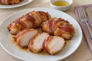 Mini polpettoni di pollo con pancetta in friggitrice ad aria