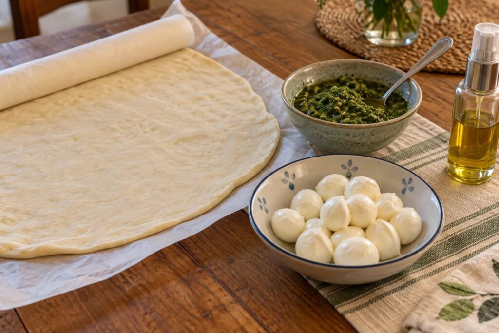 Panzerottini al pesto in friggitrice ad aria, ingredienti