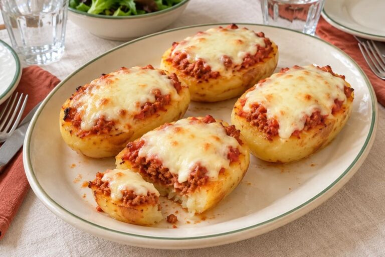 Patate ripiene con soli 3 ingredienti: dentro un sugo filante, poi tutto in friggitrice ad aria