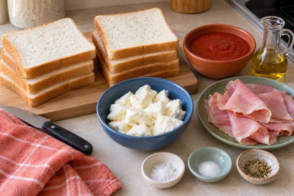 Pizza toast in friggitrice ad aria, ingredienti