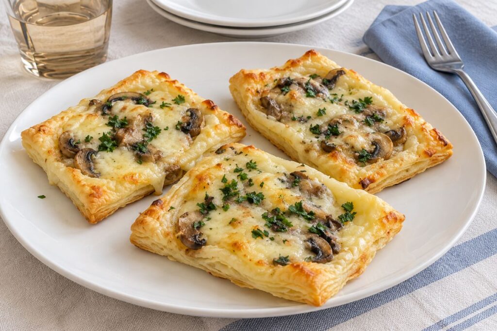 Sfogliatine funghi e mozzarella in friggitrice ad aria