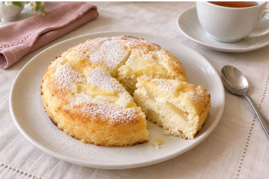 Torta ricotta e mele senza farina in friggitrice ad aria