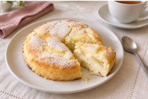 Torta ricotta e mele senza farina in friggitrice ad aria