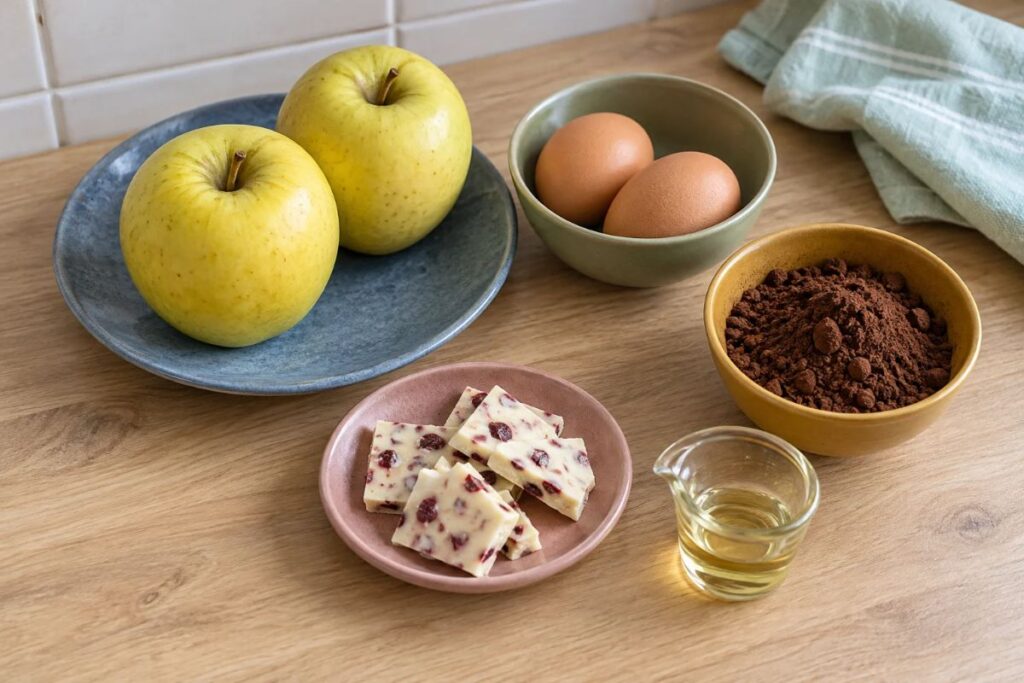 Tortino alle mele e cacao in friggitrice ad aria, ingredienti